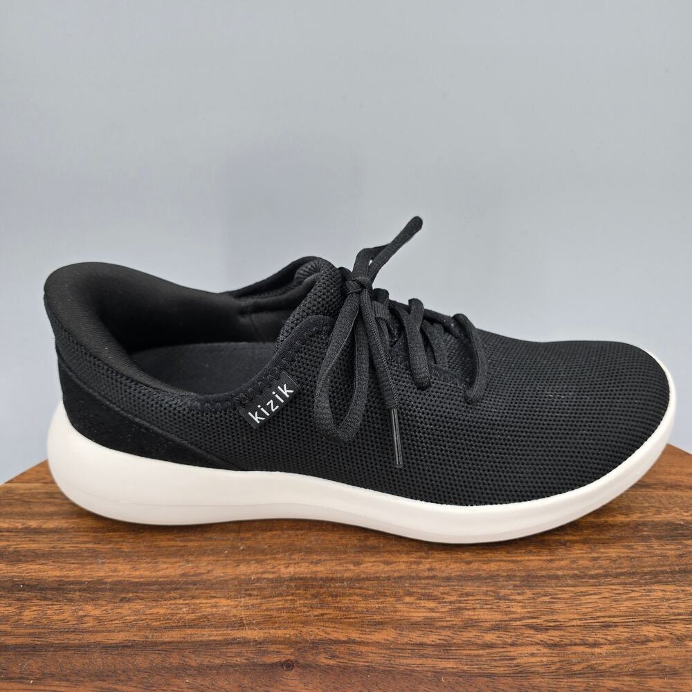 Kizik Madrid Shoes Womens 7 Black Eco Knit Hands Free Lace Up Athletic Sneakers
